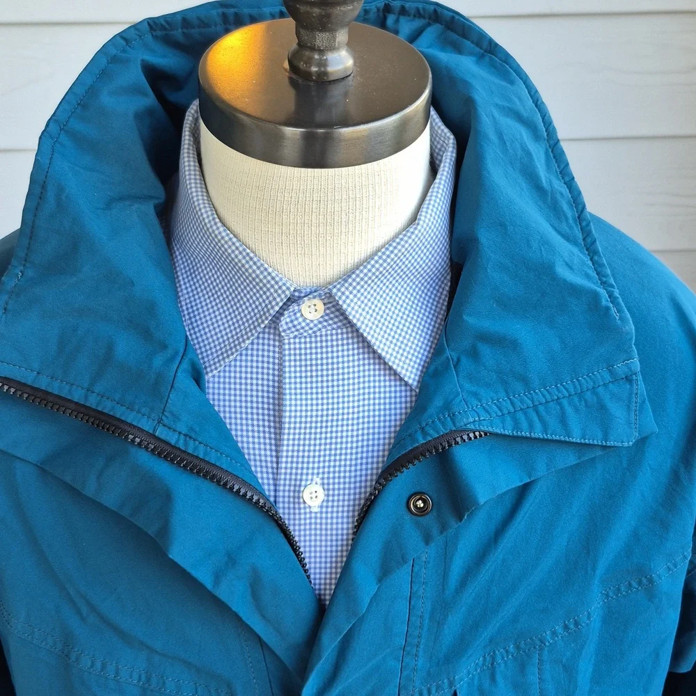 THE NORTH FACE Stowaway III Teal Goretex Poly Nylon Shell Mens XL Zip Jacket VTG